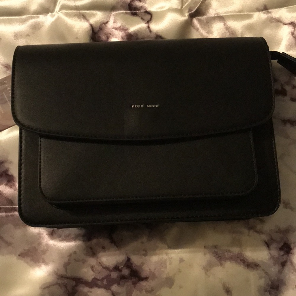 PIXIE MOOD Black Vegan Zoe Crossbody Purse NWT